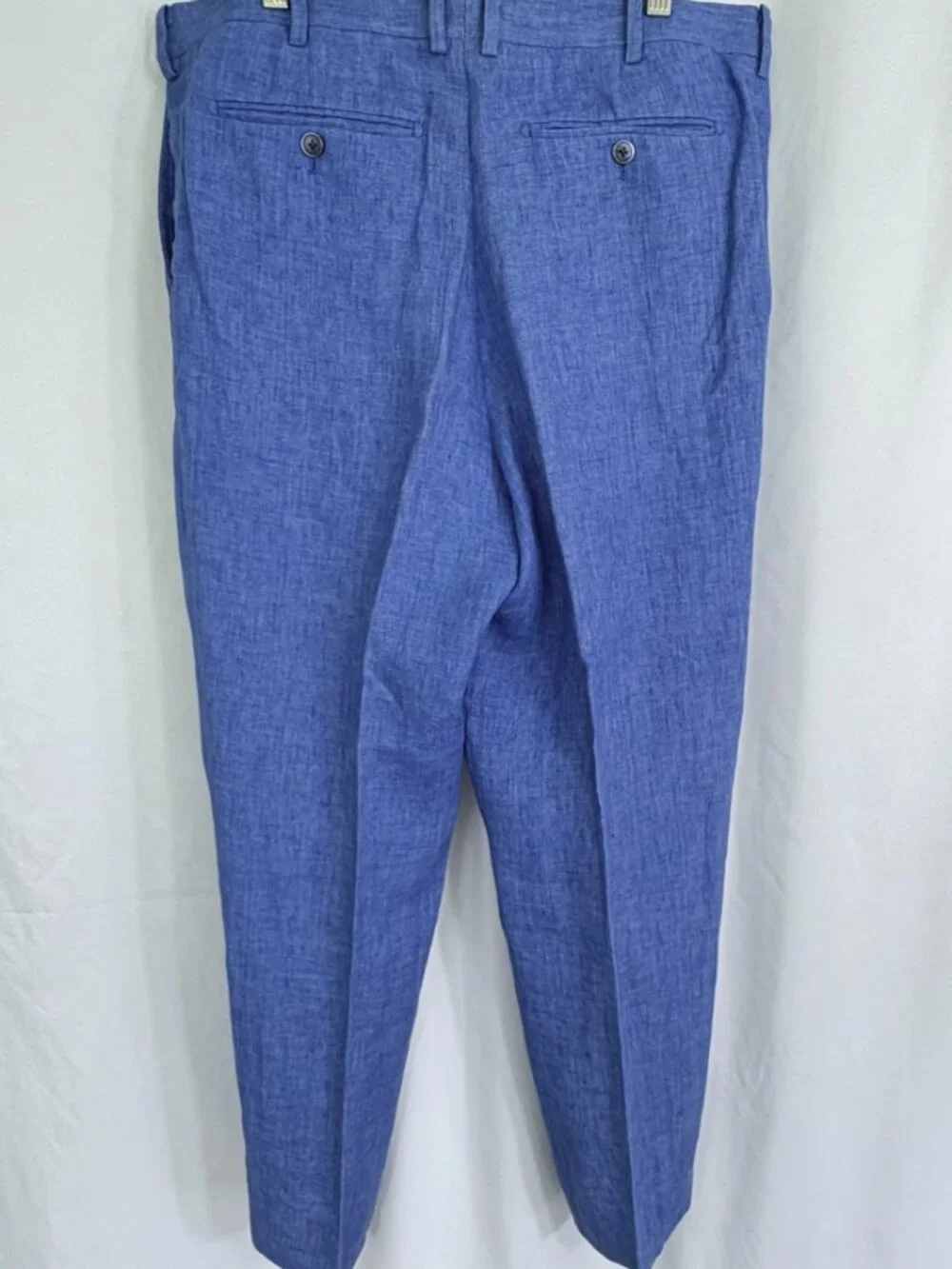 Men's Tailored Linen Pants in Blue - Classic Trousers